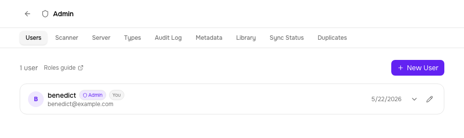 Admin panel