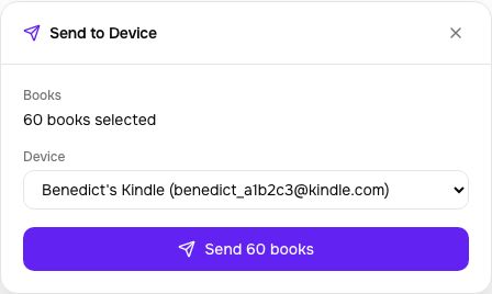 Bulk send to device dialog