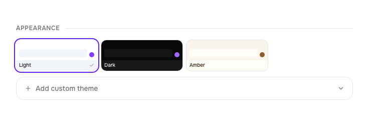 Theme picker in Settings