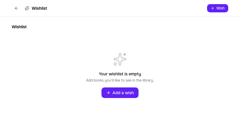 Empty wishlist page
